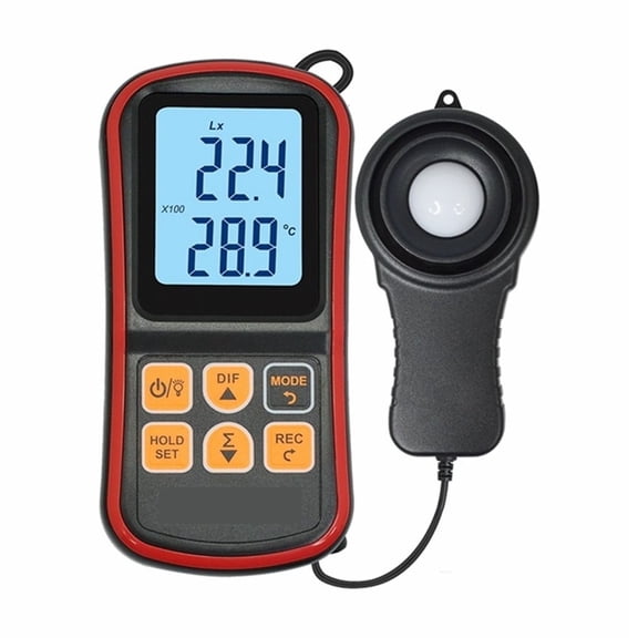 MOMO 5PCS Design LCD Digital Split Type Lux Meter Mini Handheld Illuminometer Measurement Tester With Two Recording Modes ,Wide Applications
