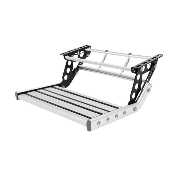 MOMO Aluminum Alloy Folding RV Step, 150kg Load Bearing Motorhome Camper Step with LED Light, RV Non-slip Pedal ,RV Modification Use