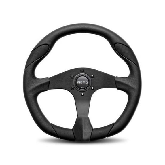 MOMO Automotive Accessories QRK35BK0B 13.78 in. Quark Steering Wheel Polyurethane, Black