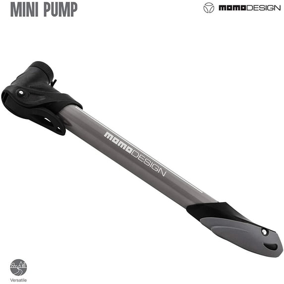 MOMO Design Mini Bike Pump Clever Valve Fits All- 120 PSI- Included Mount for Bike
