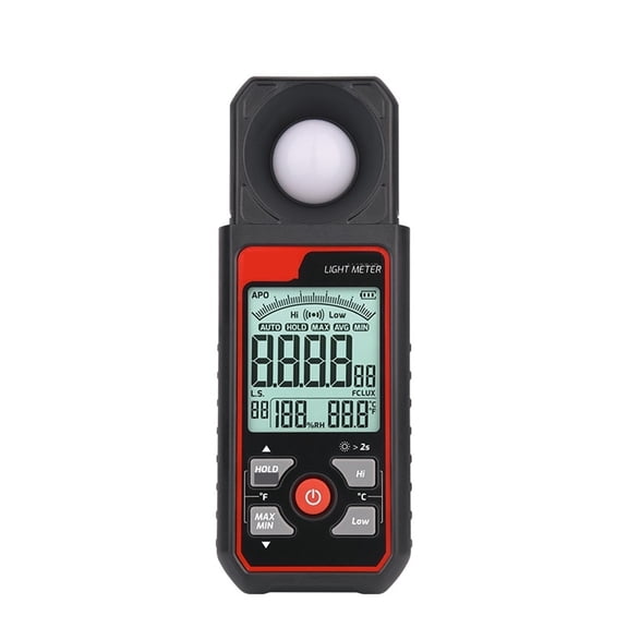 MOMO Digital Photometer With Temperature And Humidity Max And Min Alarm 199999 / 299999 Lux Illuminometers Lightmeter Tester ,Wide Applications