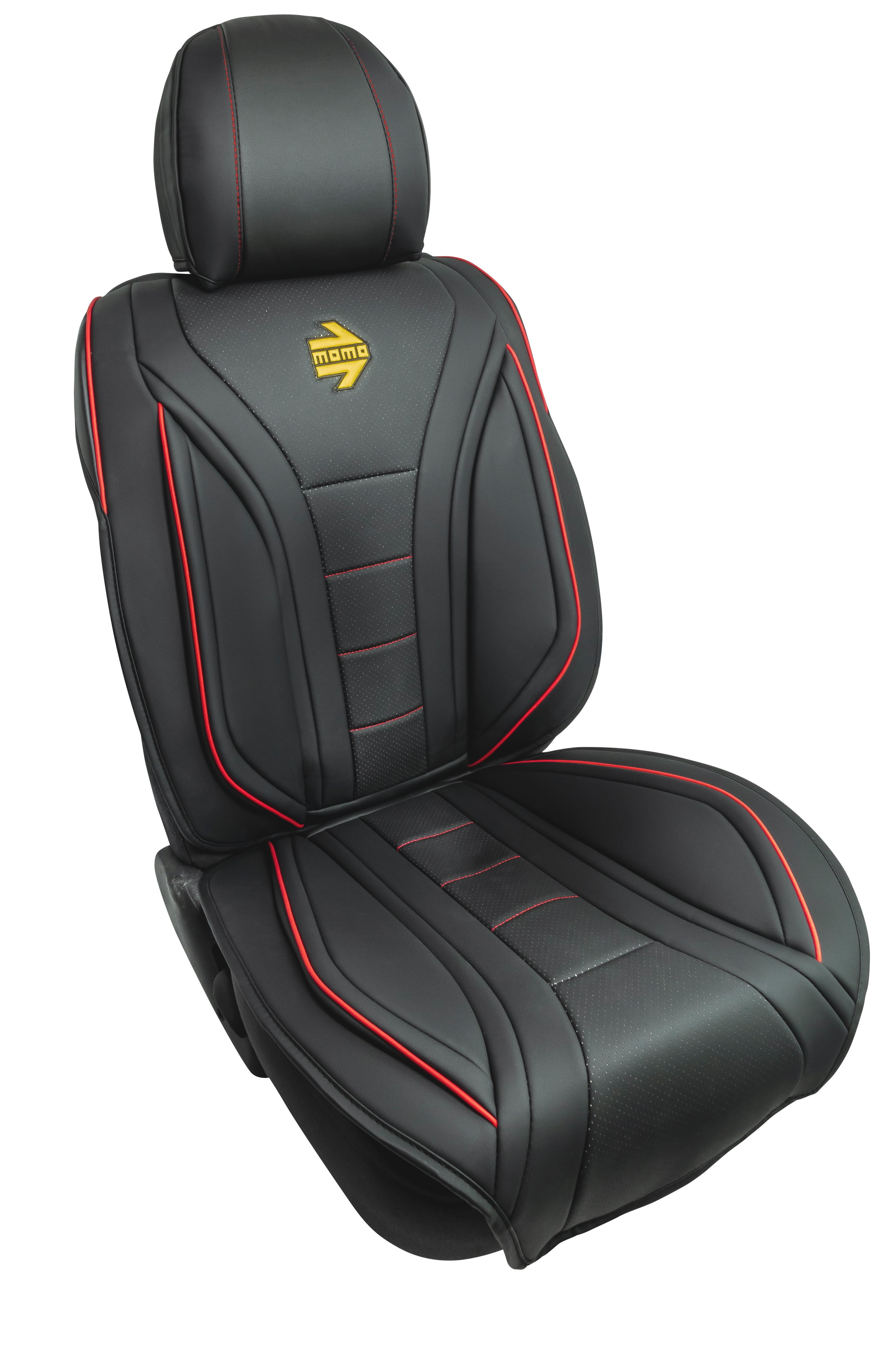 SCU45BK Momo STREET Autositzbezug schwarz, Rot, Polyester, Leder ▷ AUTODOC  Preis und Erfahrung