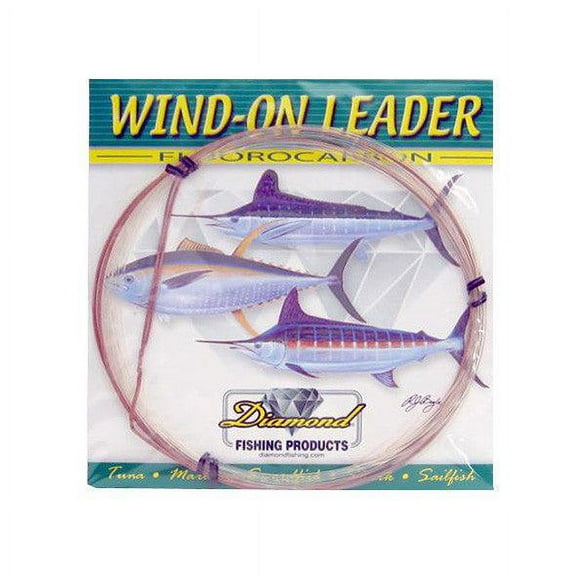 Diamond Wind-On 25 Feet 220# Fluorocarbon Leader