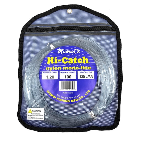 MOMOI Hi-Catch Leader Coil 100 Yards Smoke Blue, 500#