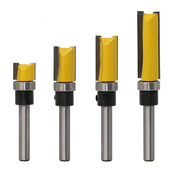 MOMOJIA 1/4 Shank Straight Flush Trim Cleaning Flush Tenon Router Bit Grooving Template End Mill Trimmer Cutter for Woodworking