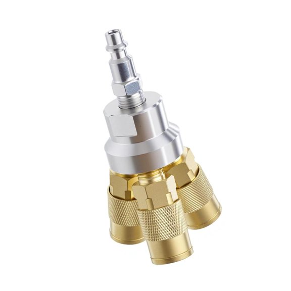 MOMOJIA 1/4NPT Brass Pneumatic Tees Quick Connecting With Aluminum Alloy Guide FluidC0rr0s10nProof Brass 1/4NPT Air Tees Quick Connecting Fittings Solid Construction