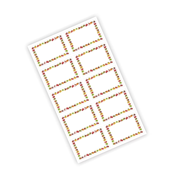 MOMOJIA 100Pcs Fruit Border Sticker Adhesive Food Storage Label Freezer Labels For Food Containers Condiment Jar Journal Planner