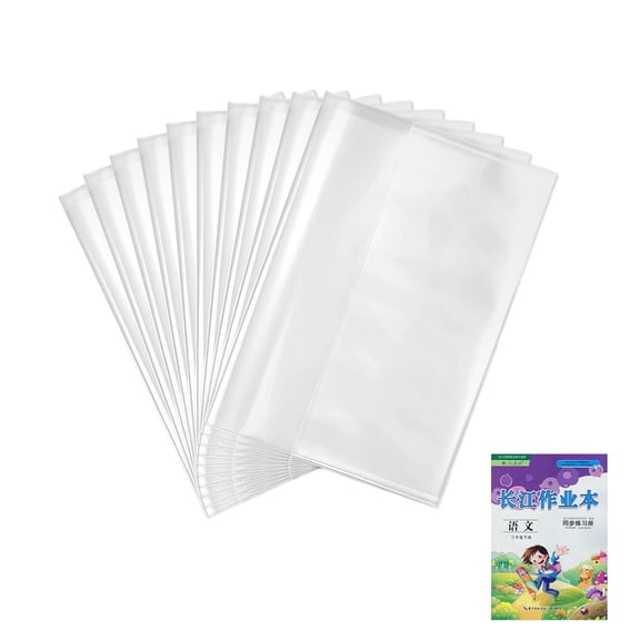 MOMOJIA 10PCS Recyclable Plastic Book Protectors for Students Clear Anti Tear Coverings