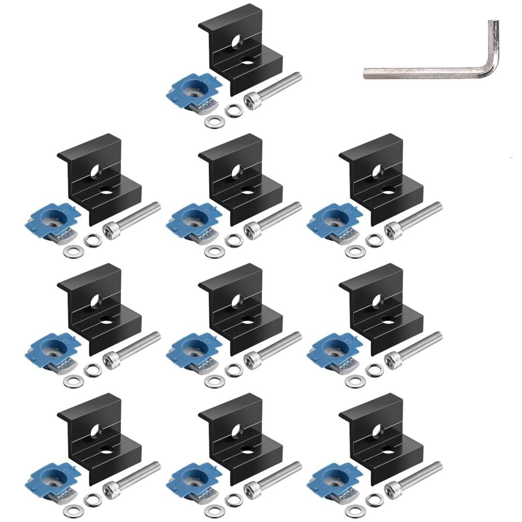 MOMOJIA 10Pcs Adjustable Solar Panel Mounting Bracket Clamp Solar End Clamp Z Bracket
