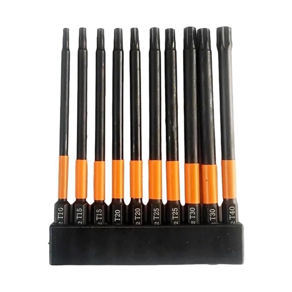 MOMOJIA 10Pcs Magnetic Star Bits Set 100/50mm Sturdy S2Alloy Steel Accurate Tips Ideal for Deep Hole Applications