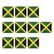MOMOJIA 10Pcs Soft Cotton Bandana Scarf Set Jamaica Flag Design Multipurpose Headwrap Neck Cover For Hip Hop Dance Enthusiasts