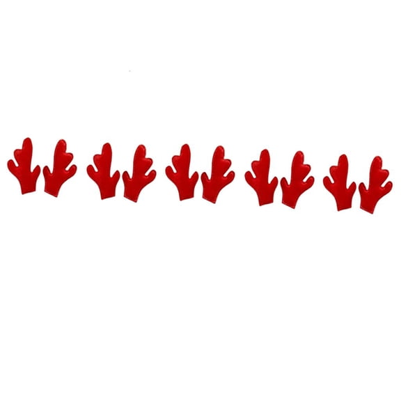 MOMOJIA 10Pcs Soft Plush Embossed Antler For Christmas Costume Decoration Accessories
