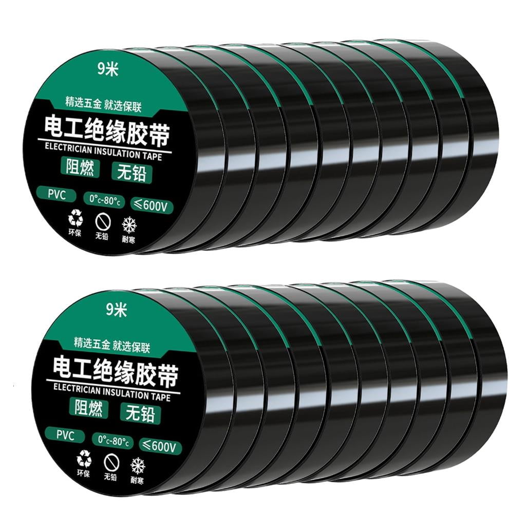 MOMOJIA 10pcs/20pcs PVC Electrical Tape 9metres Safe And Flame Resistant Tapes For Industrial Or Household Needs Crafting