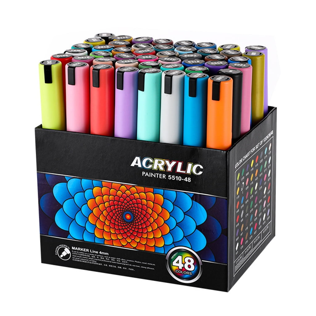 MOMOJIA 12/24/36/48 Color Acrylic Paint Marker Pen Water Based Art Marker For Drawing