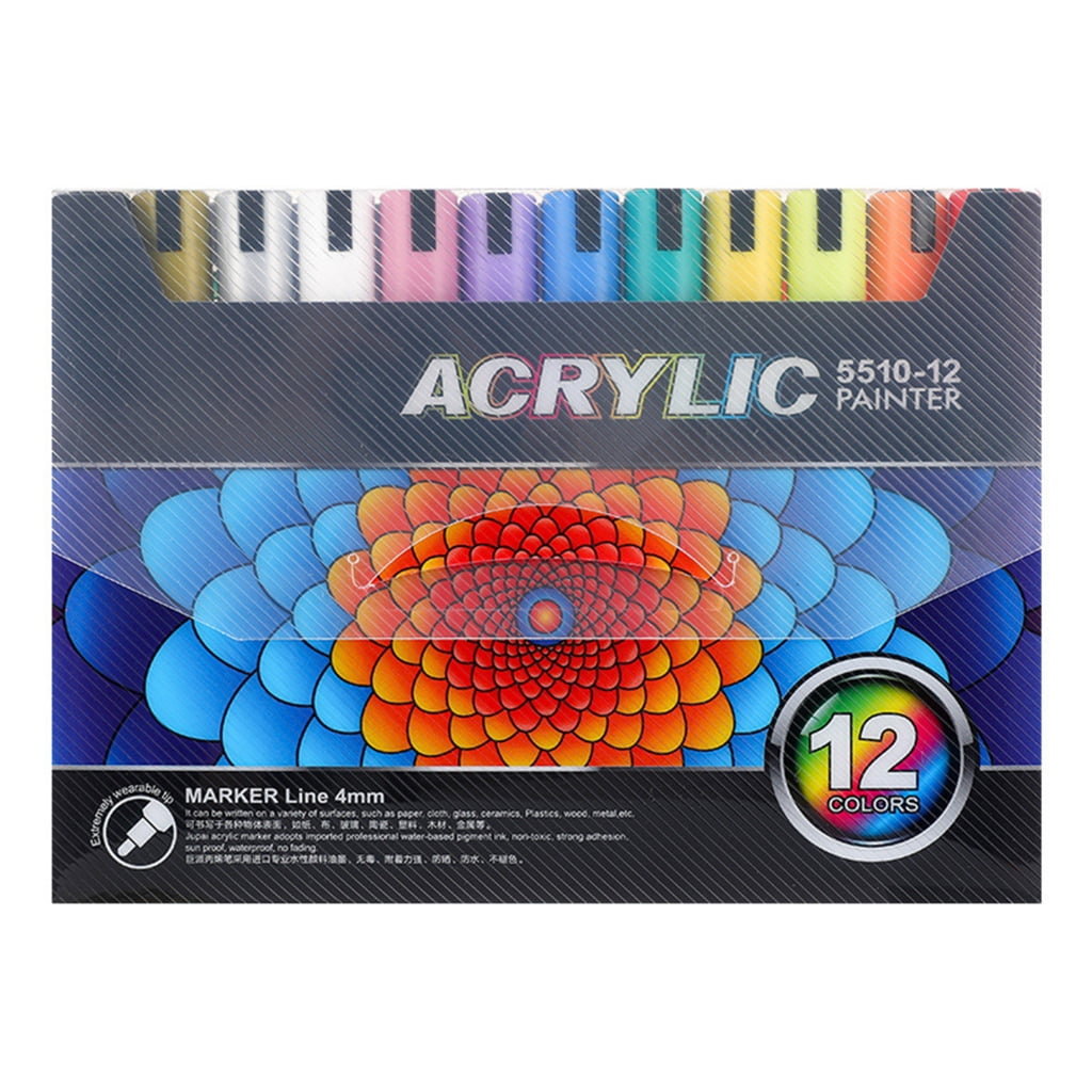 MOMOJIA 12/24/36/48 Color Acrylic Paint Marker Pen Water Based Art Marker For Drawing