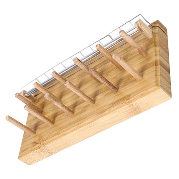 MOMOJIA 12 Slot Natural Wood Fly Tying Thread Spool Stand Detachable Legs Anti Entanglement