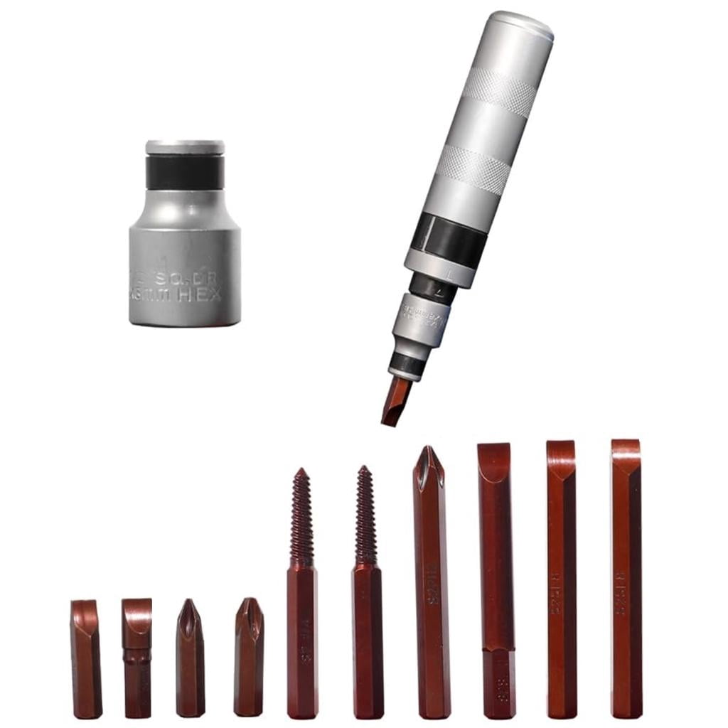 MOMOJIA 12pcC0rr0s10nResistant Carbon Steel Impact Driver Kit Rusted Screw Removal Tool For Home Repair Automotive Maintenance