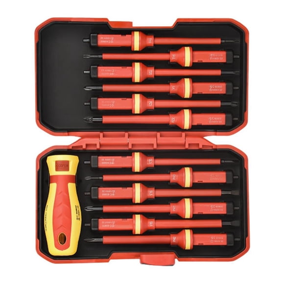 MOMOJIA 13Pcs Insulated Screwdriver Precisions Magnetic Bit Electrician Repair Hand Tool