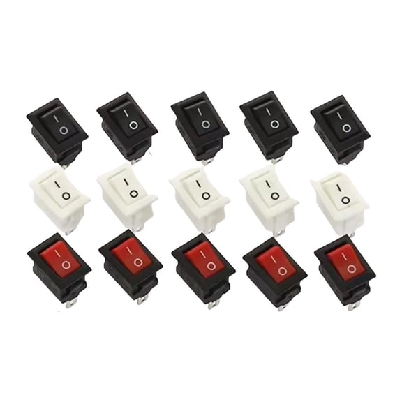 MOMOJIA 15PCS Boats Toggle Switches 2 Pin Power Control Iron Plastic Housing for Industrial