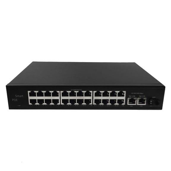 MOMOJIA 16+2/24+2 Port POE Switcher 48V 250W Powerful Metal Housing for Office Networking Setups