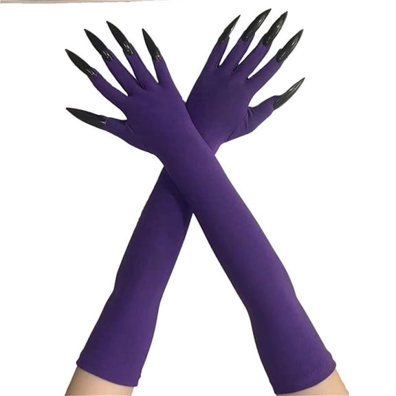 MOMOJIA 1pair Halloween Gloves Scary Nails Gloves Long Gloves Monsters Wolf Handwear