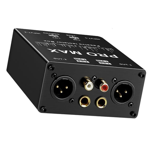 MOMOJIA 2 Channel Passive Sound Isolator Metal Housing Noise Reduction Filter Sound Current Noise Eliminators for Live Broadcast
