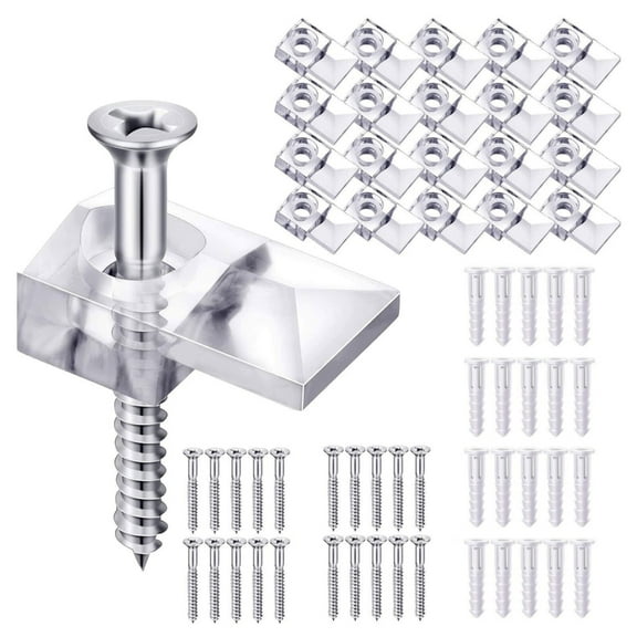 MOMOJIA 20/40Pcs Safety Mirror Holder Clips Mirror Hanging Hardware Mirror Brackets