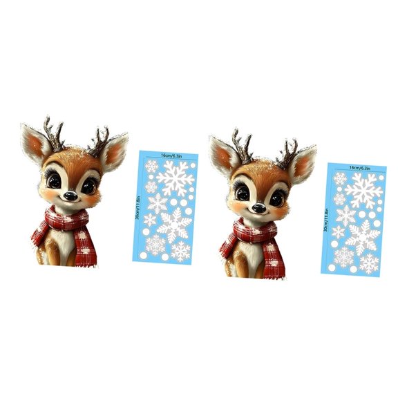 MOMOJIA 2026 Christmas Reindeer Sticker Waterproof PVC Decal for Holiday Homes Decors