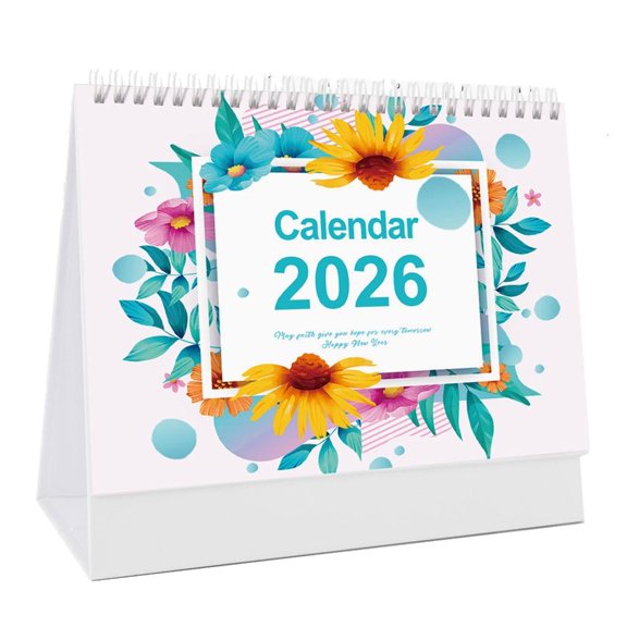 MOMOJIA 2026 Desk Calendar Monthly Planner Twin-Coil Binding Art Illustrations Calendar 12 Month Jan to Dec For Daily Scheduling