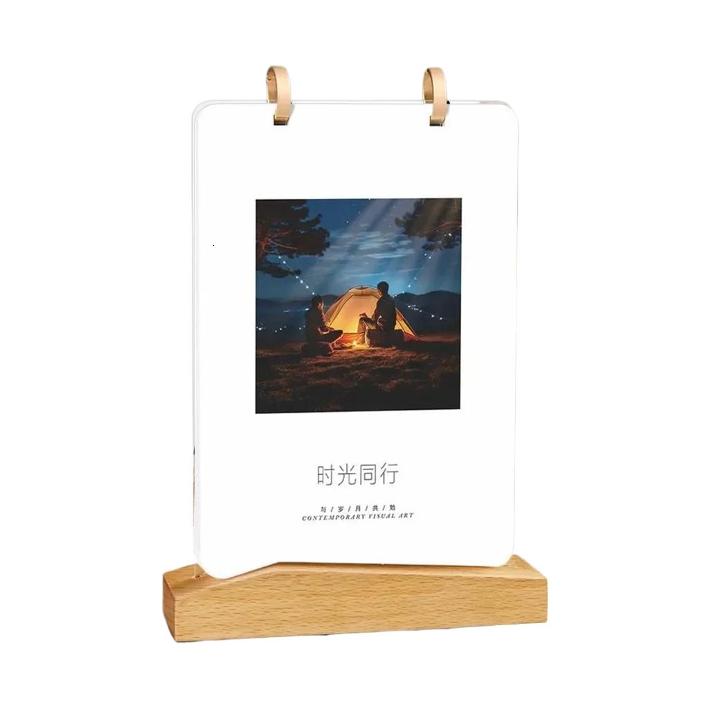 MOMOJIA 2026 Desktop Monthly Calendar With Acrylic and Wooden Display Stand Year of Horse Flipping Calendar for Home Office
