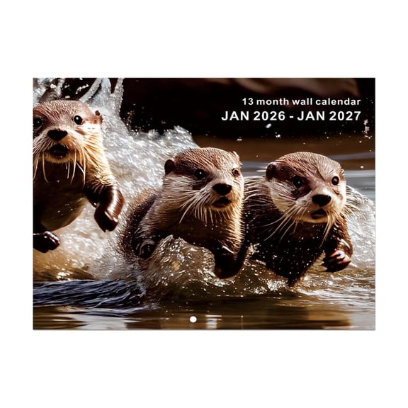 MOMOJIA 2026An1ma1Themed Calendar Wall Mounted Monthly Calendar Planner 13 Month from Jan 2026 to Jan 2027 For Home Office