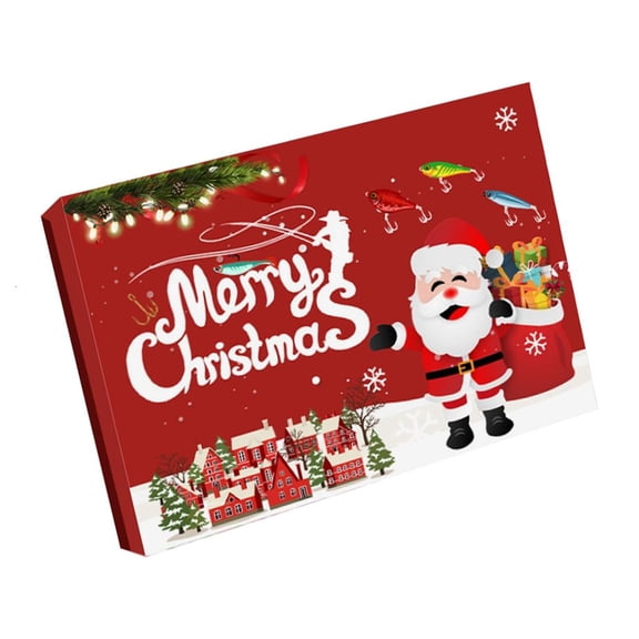 MOMOJIA 24 Day Festival Advent Calendar Includes Fishing Lure PVC Metal Hooks