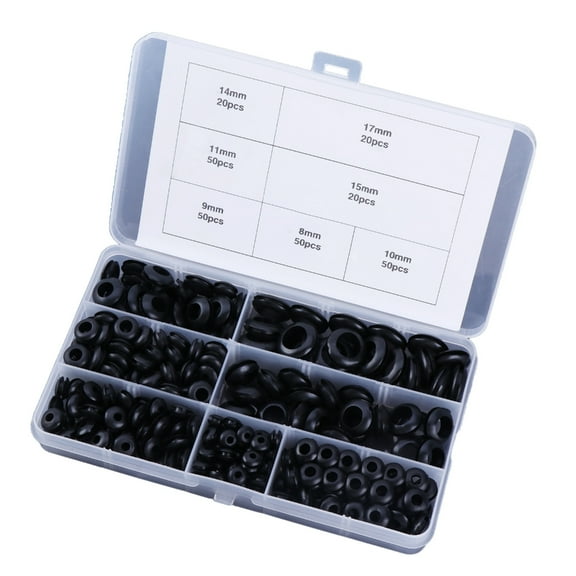 MOMOJIA 260pcs Rubber Wire Sleeve Set Wire Routing Wire Organizes Rubber Wire Sleeve