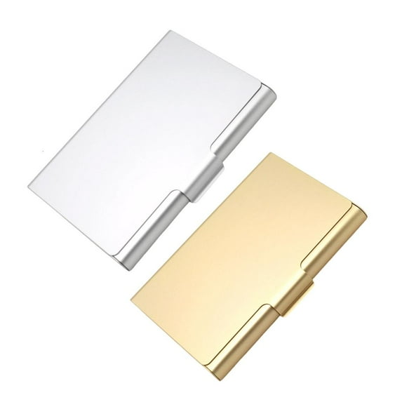 MOMOJIA 2Pcs Foldable Portable Card Holders 93x53mm Aluminum Alloy Business Card Case