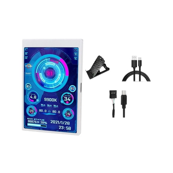 MOMOJIA 3.5inch Computer Secondary Display Multimedia Dynamic Editable Theme