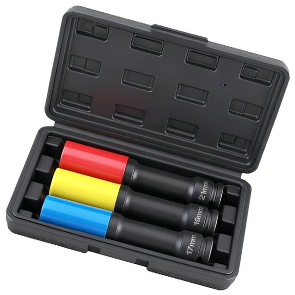 MOMOJIA 3 Piece Multipurpose Socket Set 1/2 Inch Drive Ideal for Various Applications Including Wheel Removal and Mechanical Work