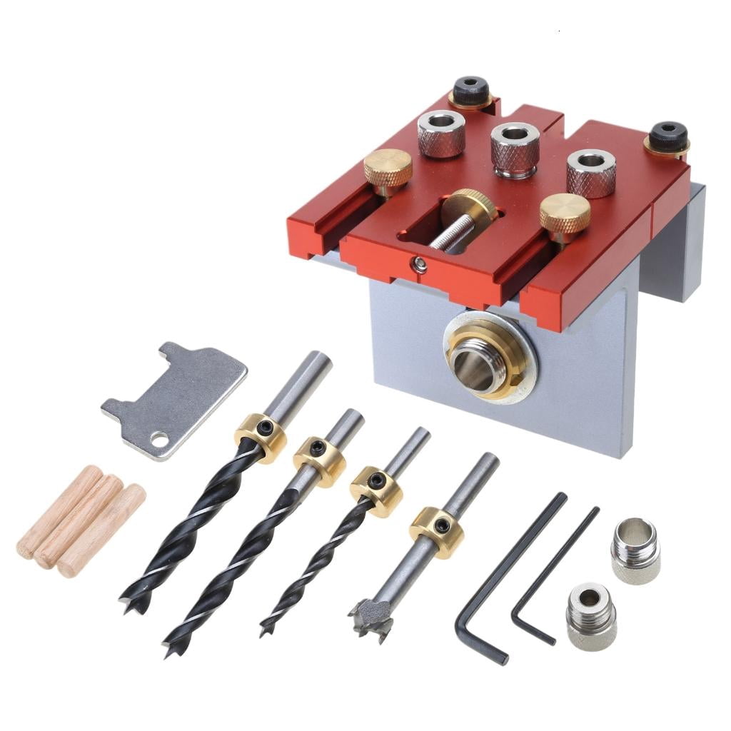 MOMOJIA 3-in-1 Punch Locator Aluminum Alloy Pocket Hole Adjustable Jig Set Positioning Clip Wardrobe Door Position Home Hardware