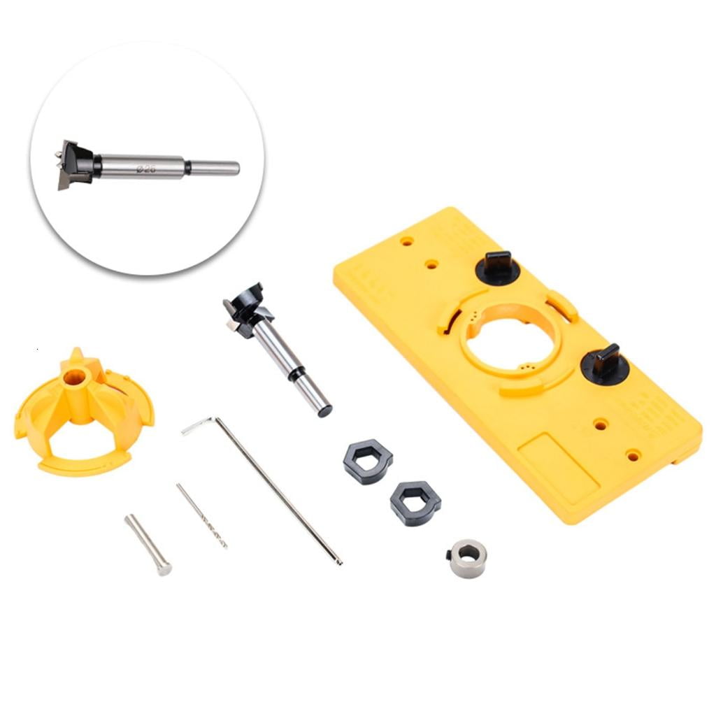 MOMOJIA 35mm Hinge Hole Jig Drill Guide Set Hinge Drilling Tool Set Woodworking Puncher