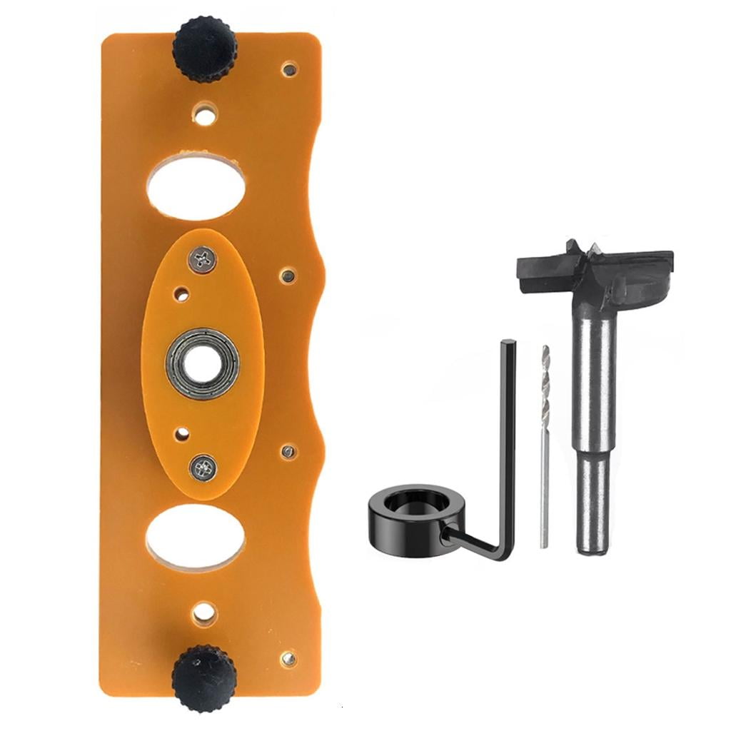 MOMOJIA 35mm Hinge Hole Jig Drill Guide Set Woodworking Puncher Hinge Drilling Tool