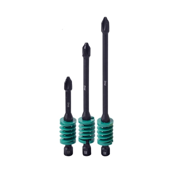 MOMOJIA 3Pieces Spring Assisted Screwdriver Tips Shock Resistant 3 Size Option Included