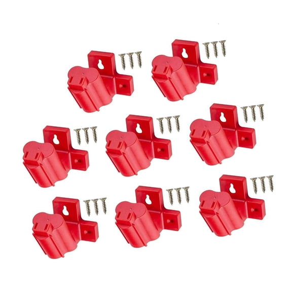 MOMOJIA 4/8Pcs Power Tool Holder Angled Electric Tool Battery Dock Holder Heavy Duty Hanger with Screws for 12V Drill Storage