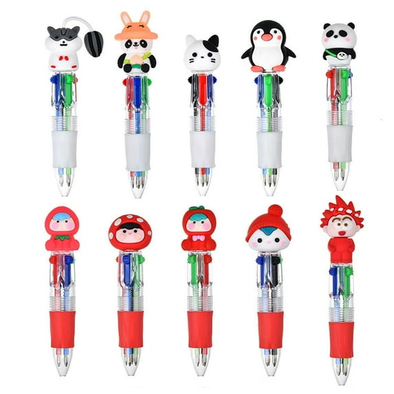 MOMOJIA 4 Color-in-1 Writing Pens Retractable Colored Ballpoint Pen for Color Coding