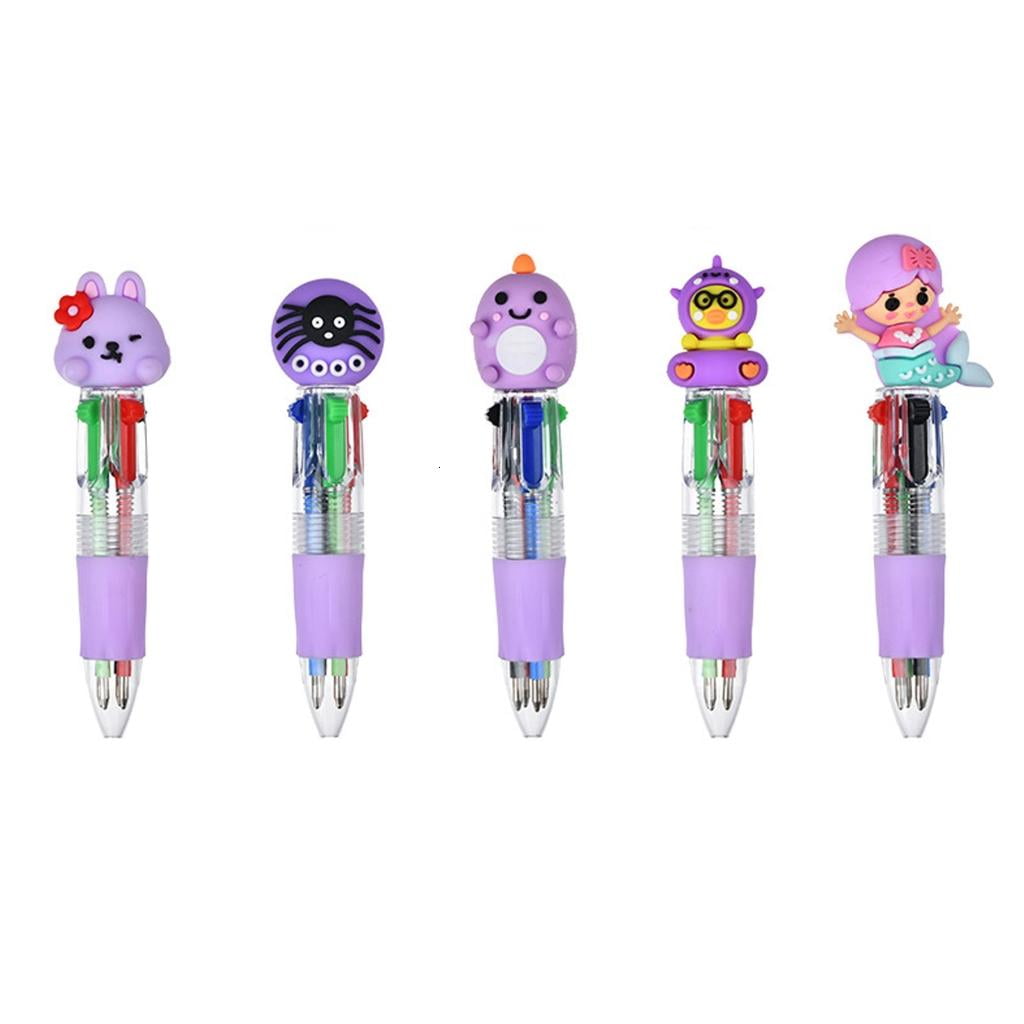 MOMOJIA 4 Color-in-1 Writing Pens Retractable Colored Ballpoint Pen for Color Coding