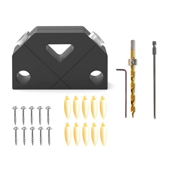 MOMOJIA 45° Dowel Jig Oblique Hole Drilling Positioner Pocket Locator Woodworking Tool