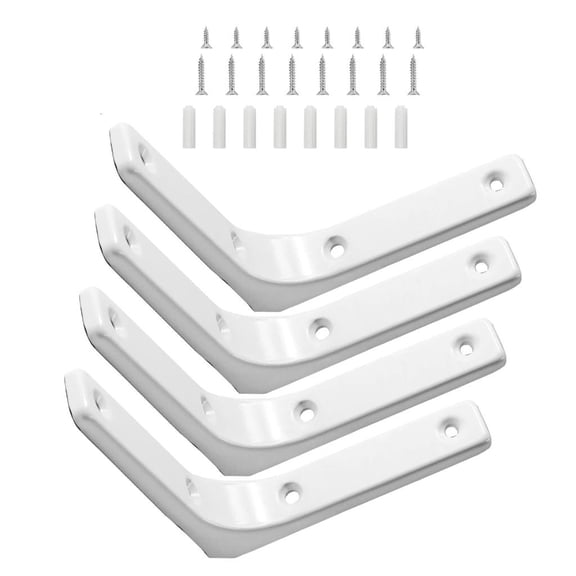 MOMOJIA 4Pcs Heavy Duty L Shape Wall Bracket 4x4 Inch Floating Shelf Support Joint Angle Bracket for DIY Installation with Screw