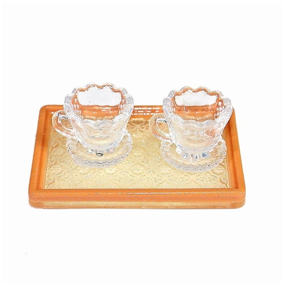 MOMOJIA 4Piece Tiny Clear Resin Cups Lightweight Ornamental Containers Coffee Shop Display Accessory For Plant And Crafts