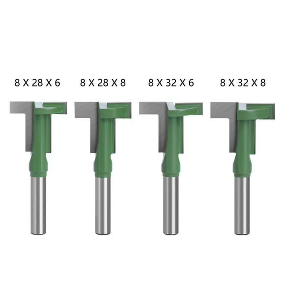 MOMOJIA 8mm End Mill Bits Blue Molding Wood Milling Cutter Slot Cutter Router Bit 4 Pack