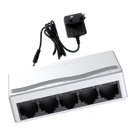 MOMOJIA 5 Port Gigabit Ethernet Switches Fast Speed Data Transfer Plugs and Play Plastic Housing for Home Office Networking Expansion