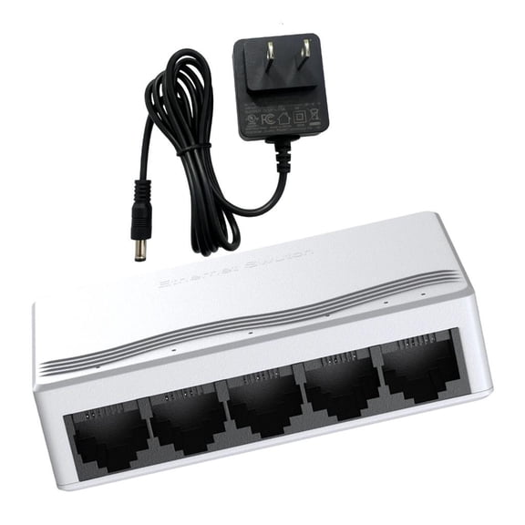 MOMOJIA 5 Port Gigabit Ethernet Switches Fast Speed Data Transfer Plugs and Play Plastic Housing for Home Office Networking Expansion
