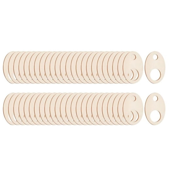 MOMOJIA 50 Pcs Oval Flosses Drop Stitching Thread Organization Thread Drop Wood Flosses Chip for Embroidery Flosses Organization